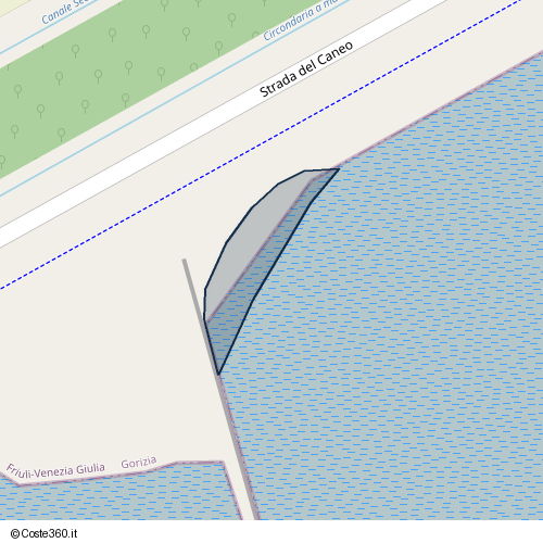 Posizione della spiaggia Spiaggia nei pressi di Strada del Caneo, Grado, 34073