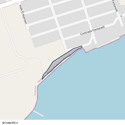 Posizione della spiaggia Spiaggia nei pressi di Portopalo di Capo Passero, 96026