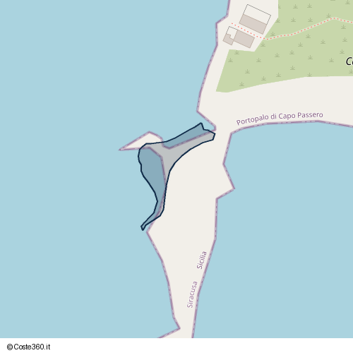 Posizione della spiaggia Spiaggia nei pressi di Portopalo di Capo Passero, 96026