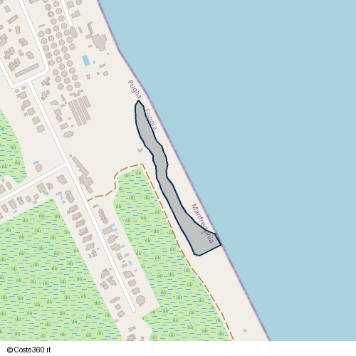 Posizione della spiaggia Spiaggia nei pressi di SP141 delle Saline, Manfredonia, 71030