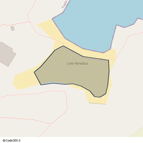 Posizione della spiaggia Spiaggia nei pressi di Via Pavese, Monopoli, 70043