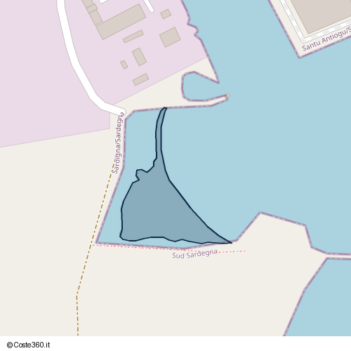 Posizione della spiaggia Spiaggia nei pressi di Santu Antiogu/Sant'Antioco, 09017