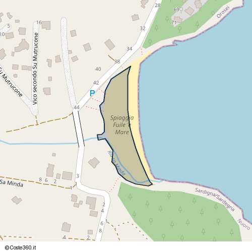 Posizione della spiaggia Spiaggia nei pressi di Orosei, 08028