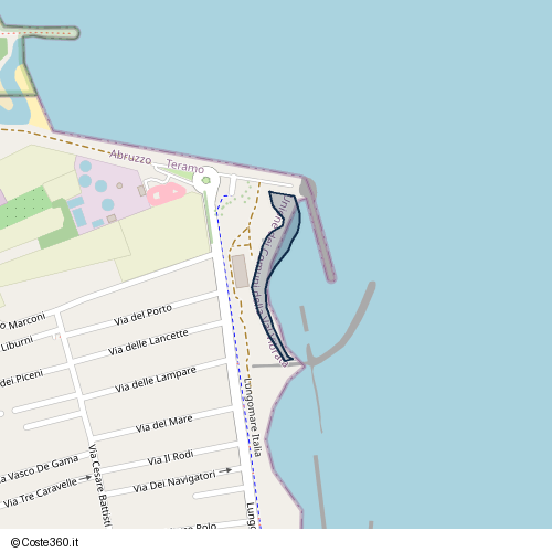 Posizione della spiaggia Spiaggia nei pressi di Lungomare Italia, Martinsicuro, 64014