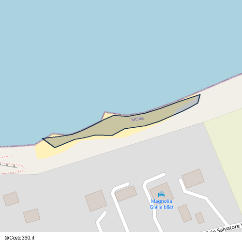 Posizione della spiaggia Spiaggia nei pressi di Viale Salvatore Vitale, Trappeto, 90040