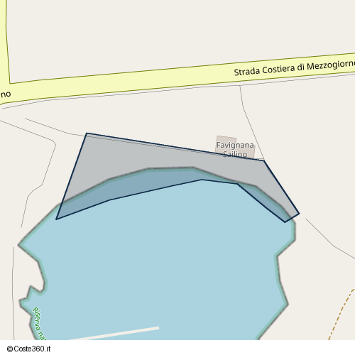 Posizione della spiaggia Spiaggia nei pressi di Strada Costiera di Mezzogiorno, Favignana, 91023