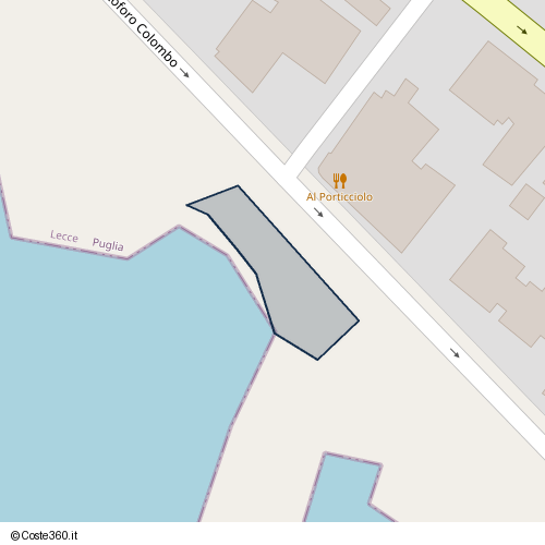 Posizione della spiaggia Spiaggia nei pressi di Lungomare Cristoforo Colombo, Morciano di Leuca, 73040