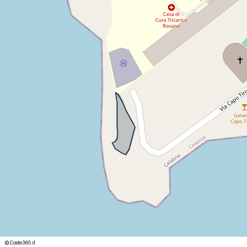 Posizione della spiaggia Spiaggia nei pressi di Via Capo Tirone, Belvedere Marittimo, 87021