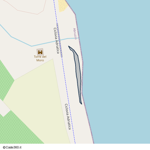 Posizione della spiaggia Spiaggia nei pressi di Ciclovia Adriatica, Ortona, 66038