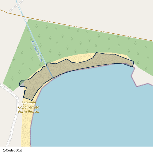 Posizione della spiaggia Spiaggia nei pressi di SP97, Murera/Muravera, 09043