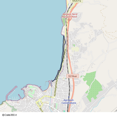 Posizione della spiaggia Spiaggia nei pressi di Agropoli, 84043