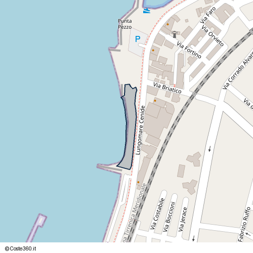 Posizione della spiaggia Spiaggia nei pressi di Lungomare Cenide, Pezzo Inferiore, Villa San Giovanni, 89018