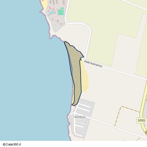 Posizione della spiaggia Spiaggia nei pressi di Viale Kamarina, Ragusa, 97100