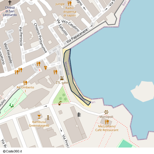 Posizione della spiaggia Spiaggia nei pressi di Largo Portavecchia, Monopoli, 70043