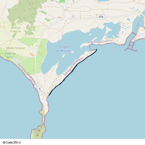 Posizione della spiaggia Spiaggia nei pressi di SP6, Crabas/Cabras, 09072