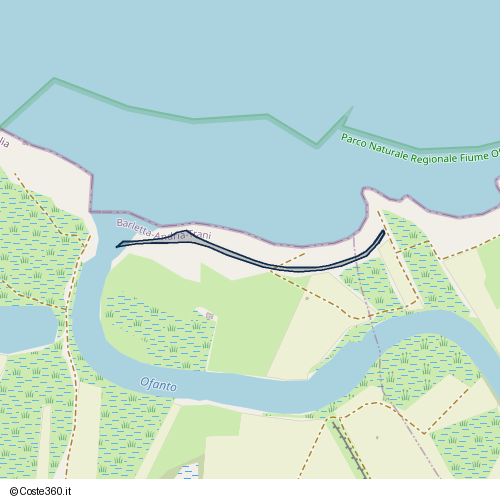 Posizione della spiaggia Spiaggia nei pressi di Margherita di Savoia, 76016
