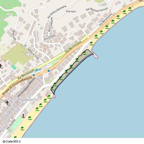 Posizione della spiaggia Spiaggia nei pressi di Lungomare Guglielmo Marconi, Spotorno, 17028