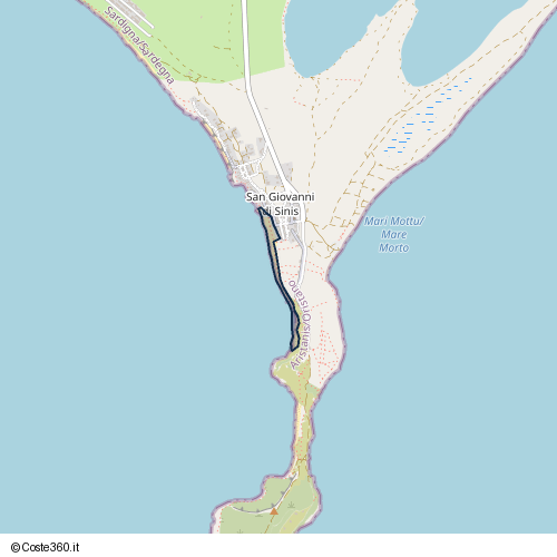 Posizione della spiaggia Spiaggia nei pressi di Crabas/Cabras, 09072