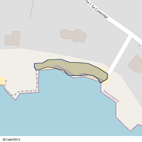 Posizione della spiaggia Spiaggia nei pressi di Traversa 1 Sa Culazziga 7, Maracalagonis, 09040