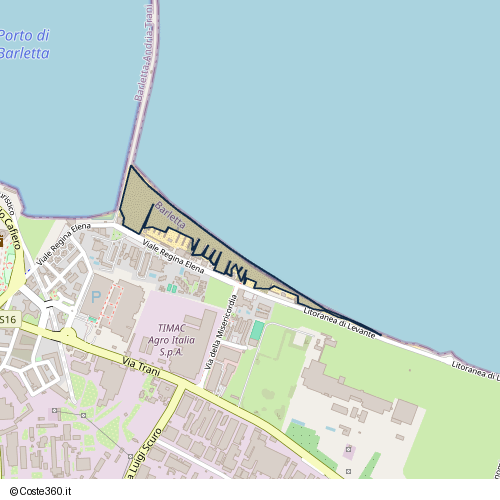 Posizione della spiaggia Spiaggia nei pressi di Viale Regina Elena, Barletta, 76121