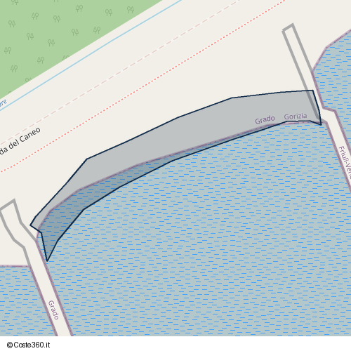 Posizione della spiaggia Spiaggia nei pressi di Strada del Caneo 1, Grado, 34073