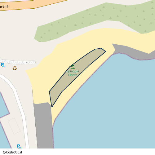 Posizione della spiaggia Spiaggia nei pressi di Via Aurelia, Andora, 17051