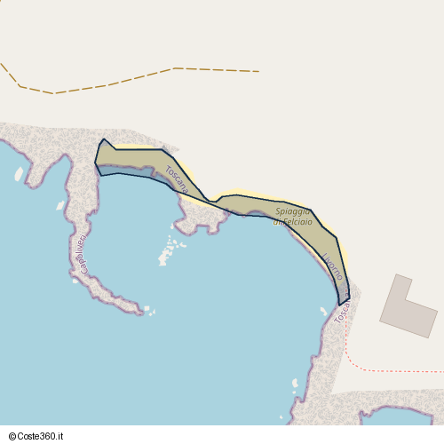 Posizione della spiaggia Spiaggia nei pressi di Capoliveri, 57031