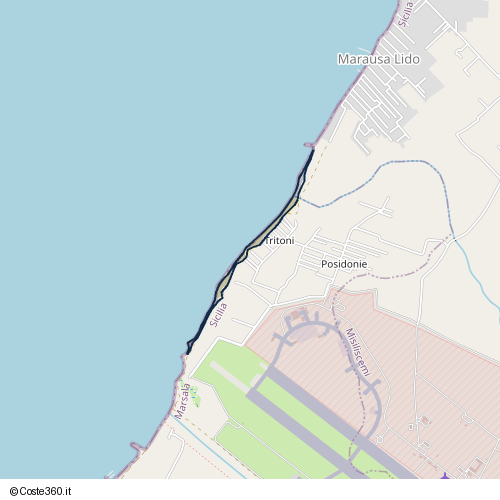Posizione della spiaggia Spiaggia nei pressi di Marsala, 91025