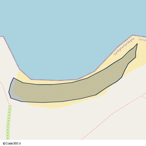 Posizione della spiaggia Spiaggia nei pressi di SP90, Aglientu