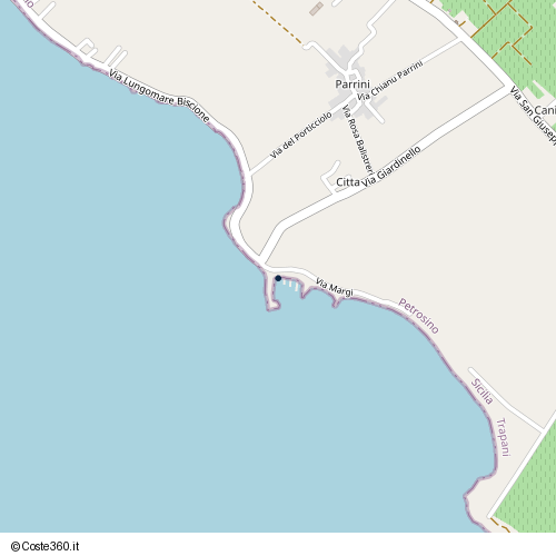 Posizione della spiaggia Spiaggia nei pressi di Via Margi, Petrosino, 91032