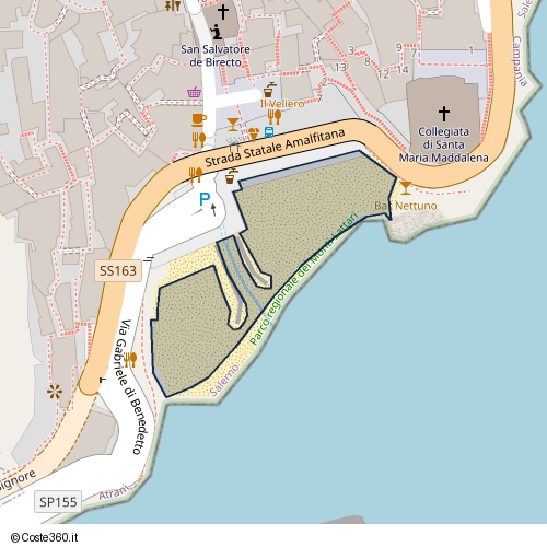 Posizione della spiaggia Spiaggia nei pressi di Atrani, 84011