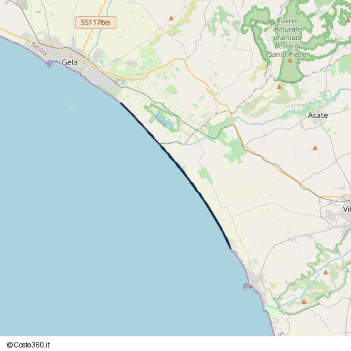 Posizione della spiaggia Spiaggia nei pressi di Strada consortile Case Serre, Acate, 97011