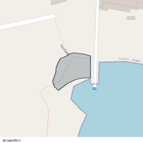 Posizione della spiaggia Spiaggia nei pressi di Via Dalie, Leporano, 74122