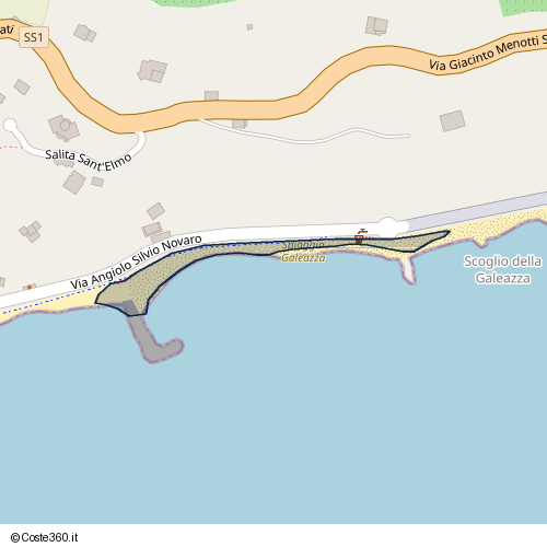 Posizione della spiaggia Spiaggia nei pressi di Via Angiolo Silvio Novaro, Oneglia, Imperia, 18913