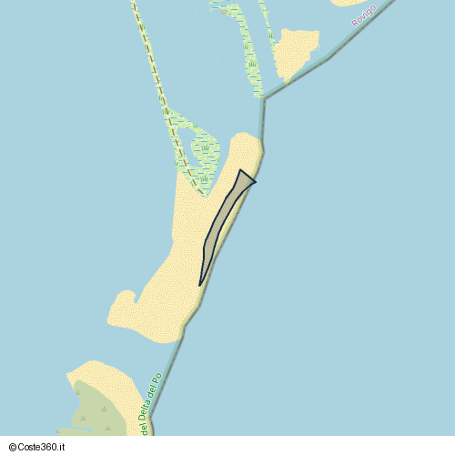 Posizione della spiaggia Spiaggia nei pressi di 45018