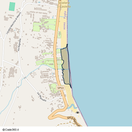 Posizione della spiaggia Spiaggia nei pressi di LungoMare Enrico Mattei 109-113, Vieste, 71019