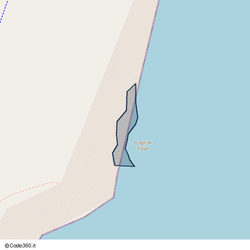Posizione della spiaggia Spiaggia nei pressi di Via Verde della Costa dei Trabocchi, Vasto, 66054