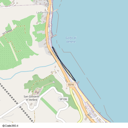 Posizione della spiaggia Spiaggia nei pressi di Via Verde della Costa dei Trabocchi, Fossacesia, 66022