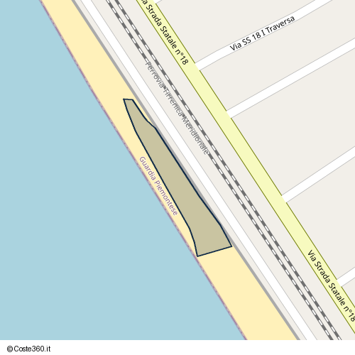 Posizione della spiaggia Spiaggia nei pressi di Guardia Piemontese