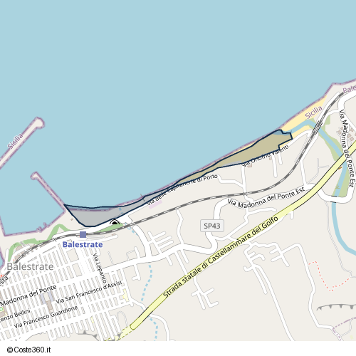 Posizione della spiaggia Spiaggia nei pressi di Via delle Capitanerie di Porto, Balestrate, 90041