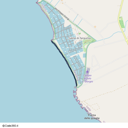 Posizione della spiaggia Spiaggia nei pressi di Tarquinia, 01016