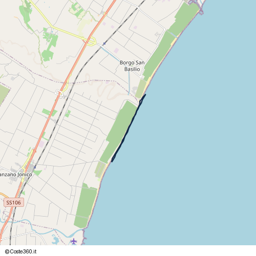 Posizione della spiaggia Spiaggia nei pressi di Scanzano Jonico, 75020