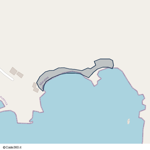 Posizione della spiaggia Spiaggia nei pressi di Maratea, 85046