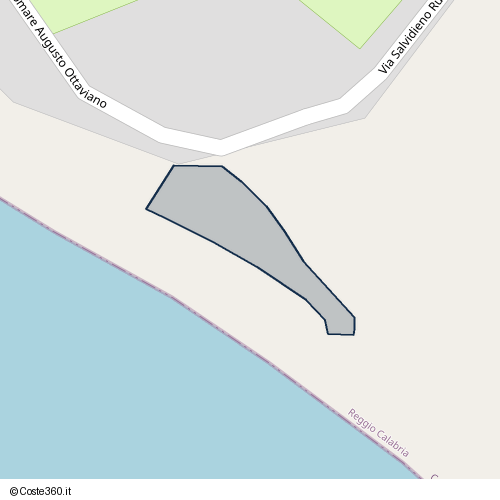 Posizione della spiaggia Spiaggia nei pressi di Lungomare Augusto Ottaviano, Lazzàro, 89062