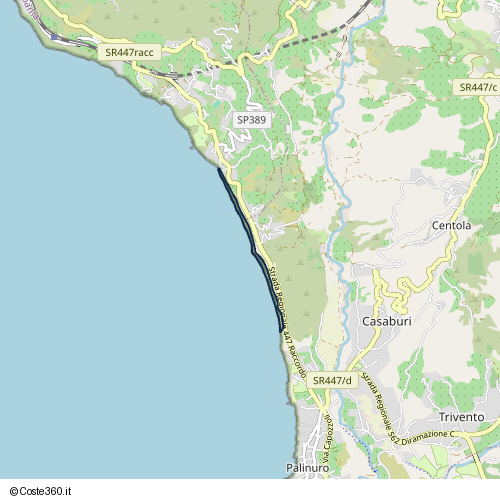 Posizione della spiaggia Spiaggia nei pressi di Centola, 84051