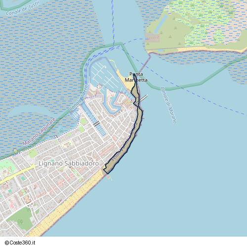 Posizione della spiaggia Spiaggia nei pressi di Via Paluzza, Lignano Sabbiadoro, 33054