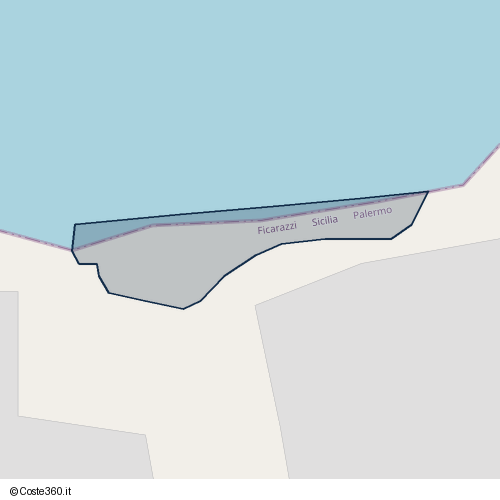 Posizione della spiaggia Spiaggia nei pressi di Viale Europa, Ficarazzi, 90010