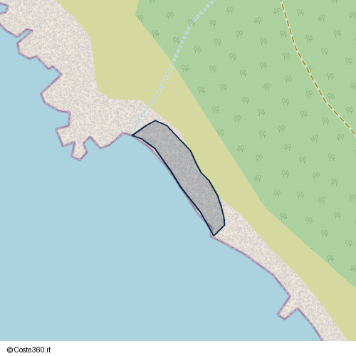 Posizione della spiaggia Spiaggia nei pressi di Strada vicinale dei Cavalleggeri, Ghiaccioni, Piombino