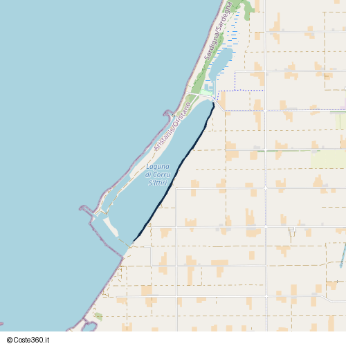 Posizione della spiaggia Spiaggia nei pressi di Arborea, 09092