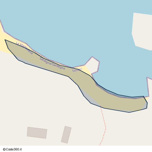 Posizione della spiaggia Spiaggia nei pressi di Strada Abbatoggia, La Maddalena, 07024